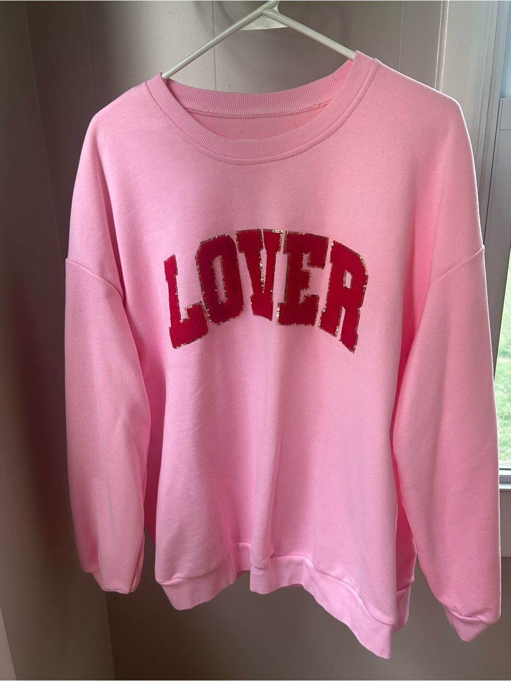 Pink 'Lover' Graphic Sweatshirt - Women's Cozy Pullover